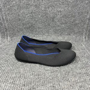 EUC Rothy's Black Flats with Blue trim